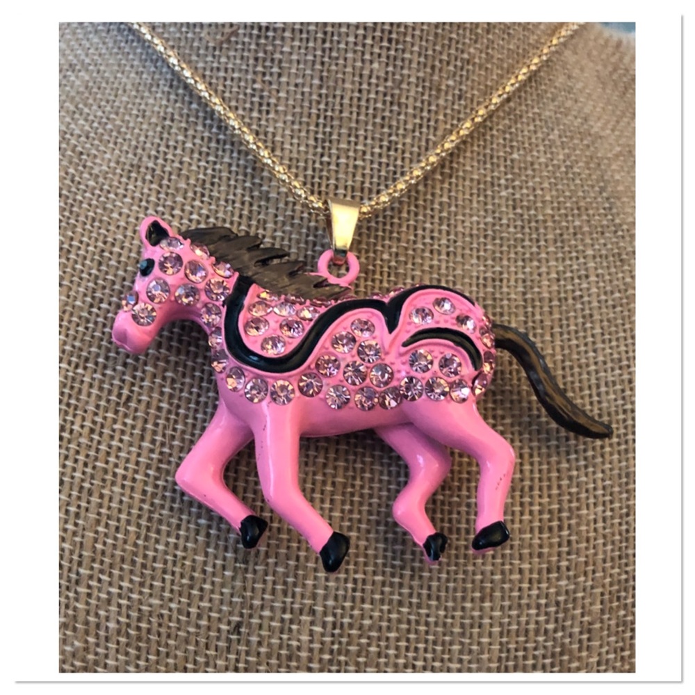 Pink Horse Necklace